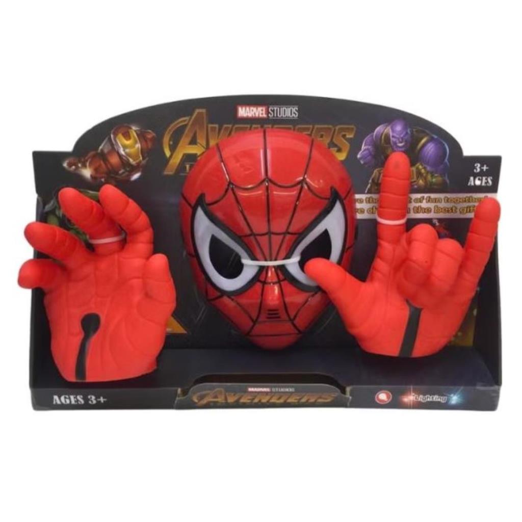 طقم قناع وقفازات سبايدر-هيرو للأطفال